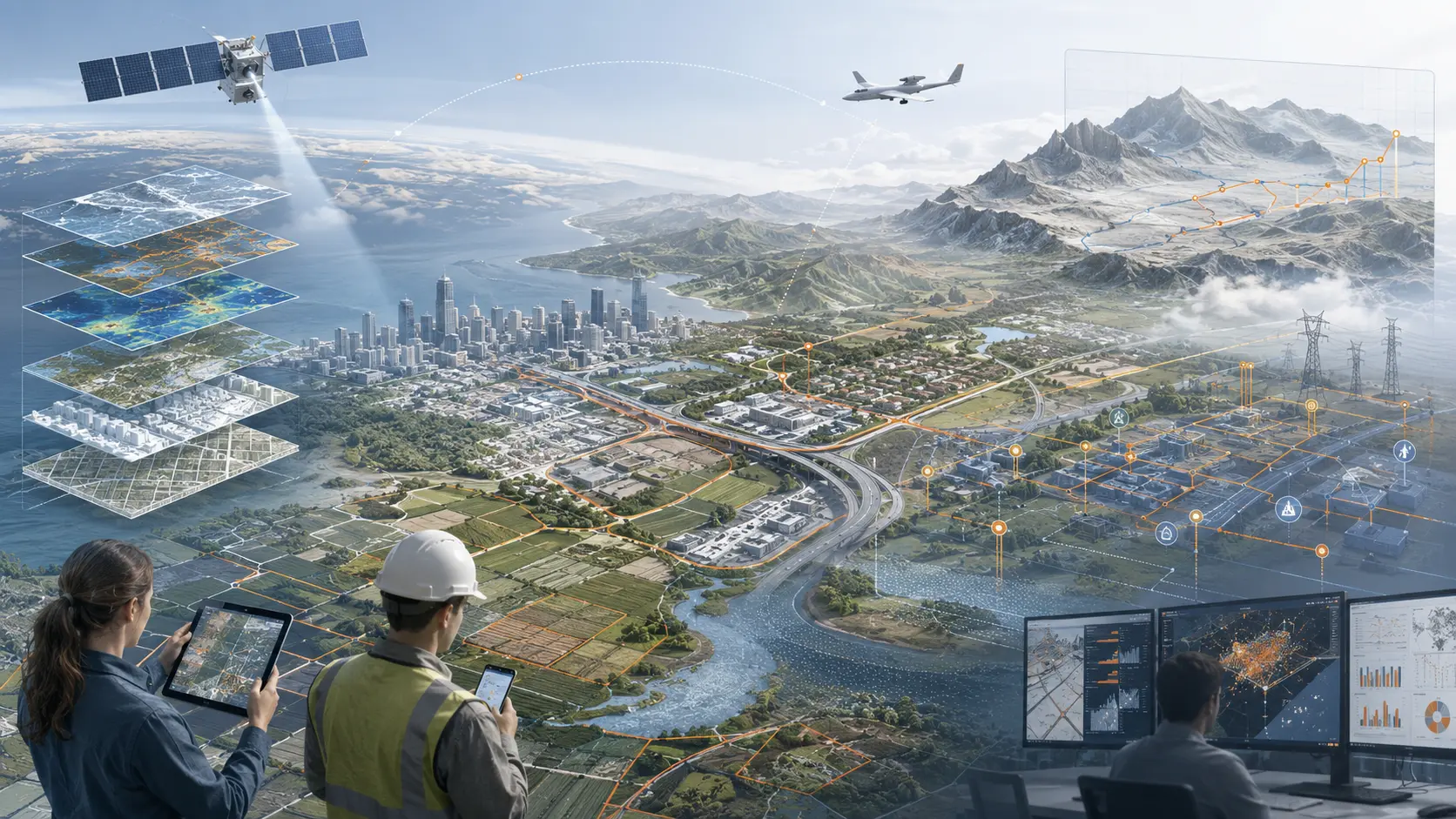 Enterprise GIS connecting assets, environment, mobility and spatial analytics